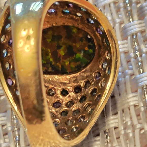 Beautiful Sterling Ring Sim. Fire Opal Mark 925 UTC. - Picture 5 of 6